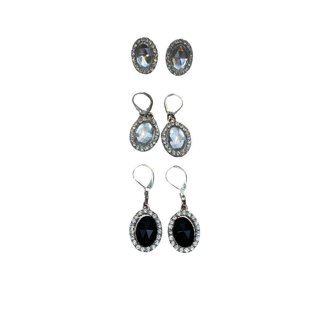 New without tags set of Three Pairs of Crystal and Rhinestone Earrings
